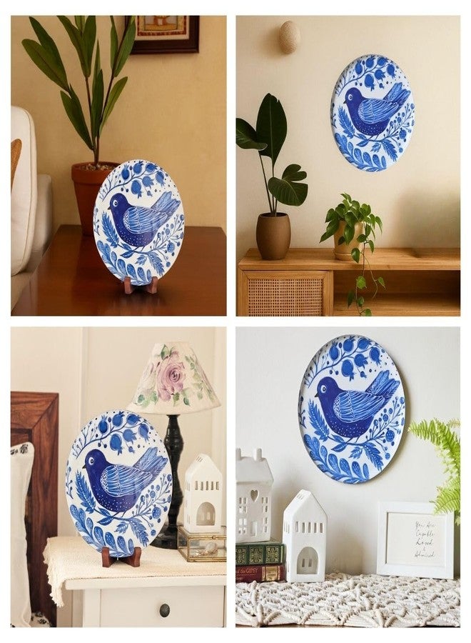RITUALISTIC Birds Single Wall Plate for Home Decoration with 10 Inch Stand | Wall Arts For Living Room, Bedroom and Office Decor | Aesthetic Room Decor Items | Wall Hanging Showpiece | Home Décor - Image 5